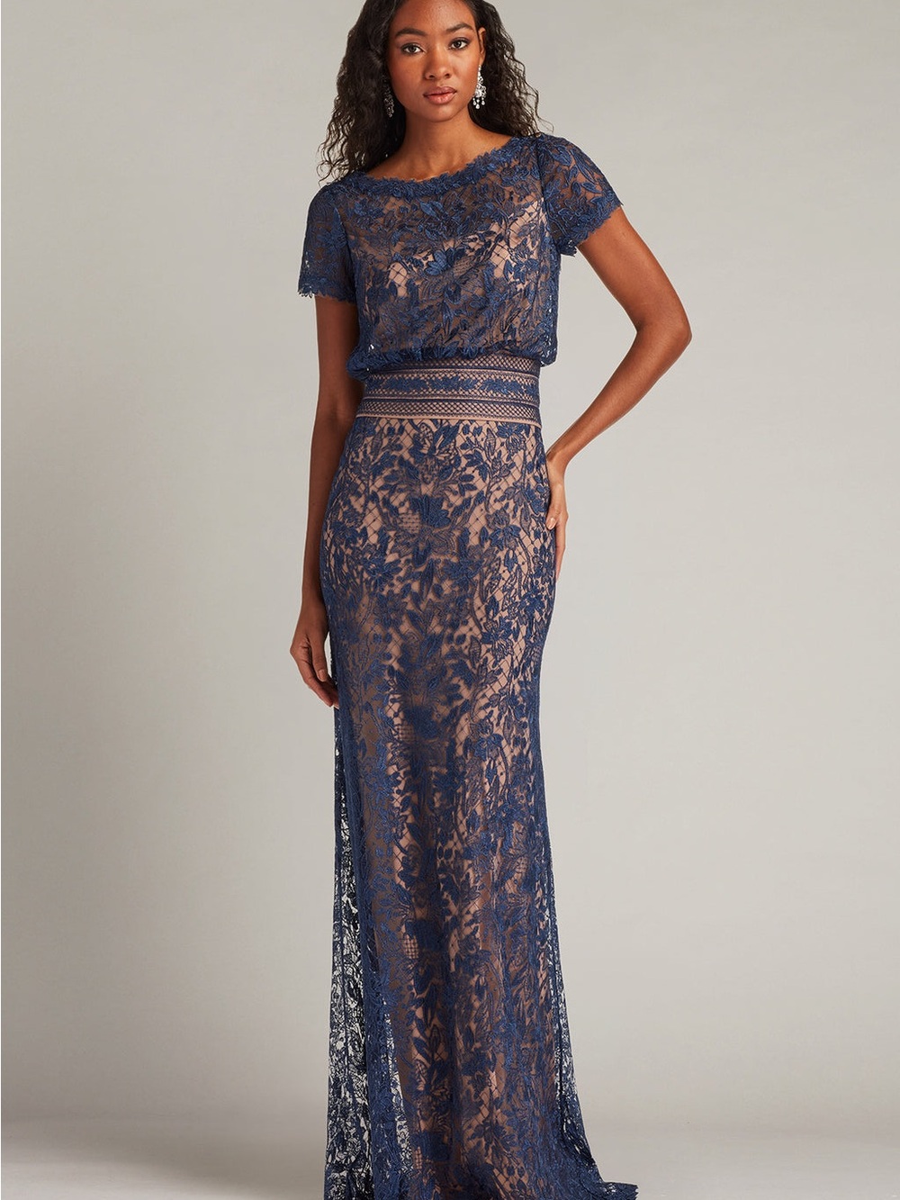 Tadashi Shoji Calista Embroidered Blouson Gown